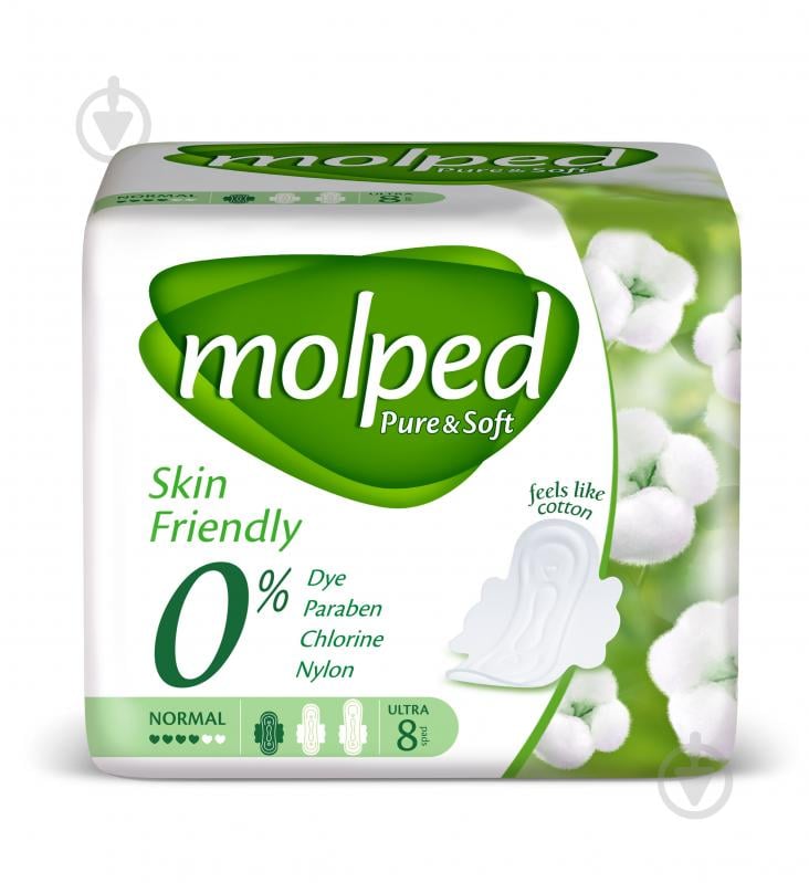 Прокладки гигиенические Molped Pure&Soft normal 4 капли 8 шт. - фото 1