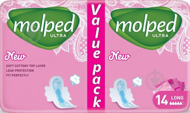 Прокладки гігієнічні Molped long 5 крапель 14 шт. - фото 1