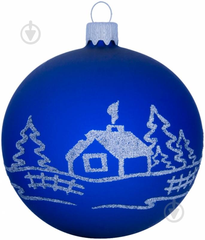 Шар стеклянный d80 3292Н 80 мм синий 3292 Н - фото 1