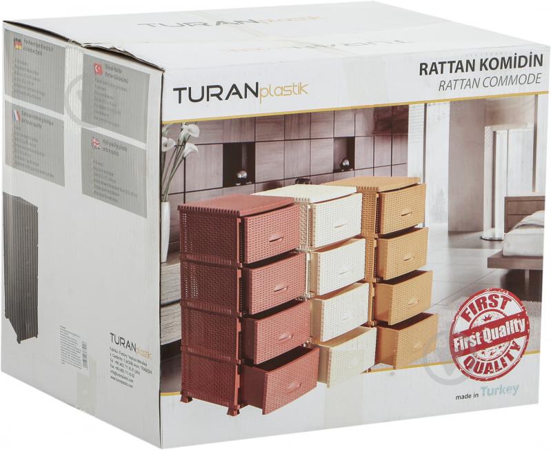 Комод TURAN PLASTIK Rattan сірий 910x375x440 мм - фото 4