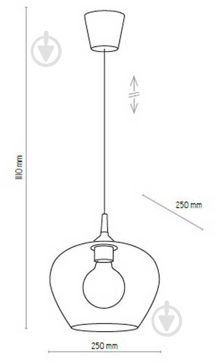 Світильник підвісний TK Lighting CORAL 1x60 Вт E27 чорний 4017 - фото 3