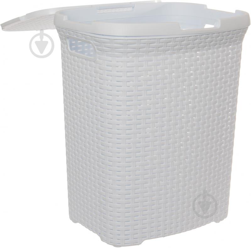 Корзина для белья Rattan 510х420х330 мм 45 л белый - фото 3