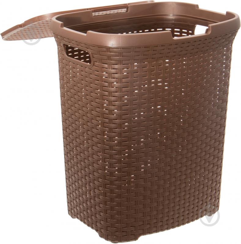 Кошик для білизни Rattan 510х420х330 мм 45 л коричневий - фото 3 Кошик для білизни Rattan 510х420х330 мм 45 л коричневий - фото 3