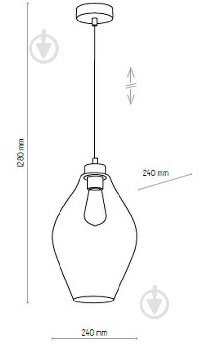 Світильник підвісний TK Lighting TULON 1x60 Вт E27 чорний 4192 - фото 4