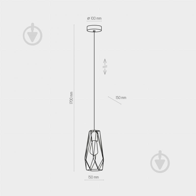 Світильник підвісний TK Lighting LUGO GOLD 1x60 Вт E27 золотий 2696 - фото 4