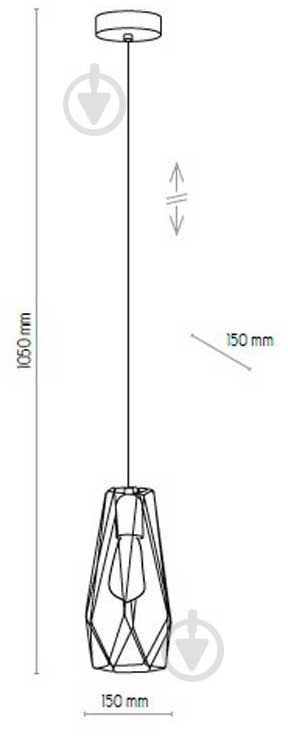 Світильник підвісний TK Lighting LUGO CHROM 1x60 Вт E27 сріблястий 2845 - фото 2