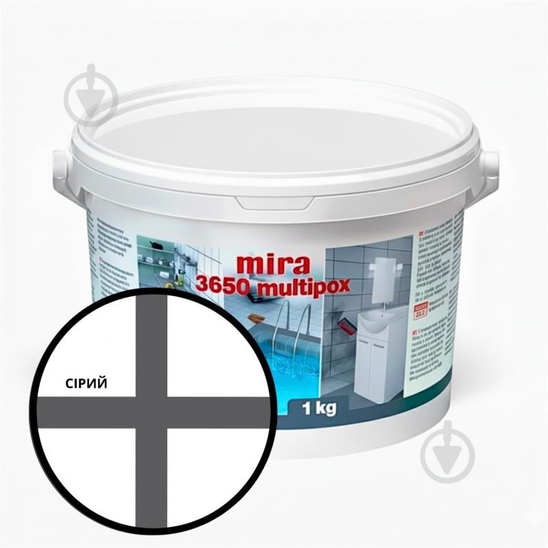 Затирка для плитки Mira 3650 multiрох 1 кг серый - фото 1