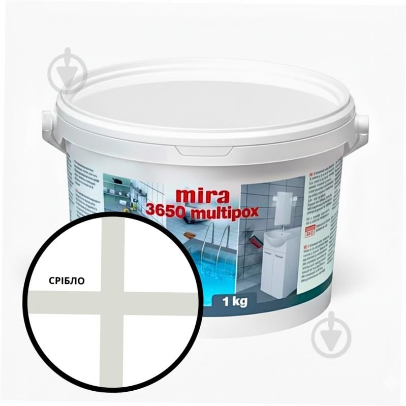 Затирка для плитки Mira 3650 multiрох 1 кг серебряный - фото 1