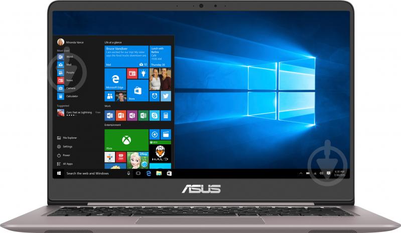 Ноутбук Asus ZenBook UX410UF-GV006R 14" (90NB0HZ3-M00260) quartz grey - фото 1