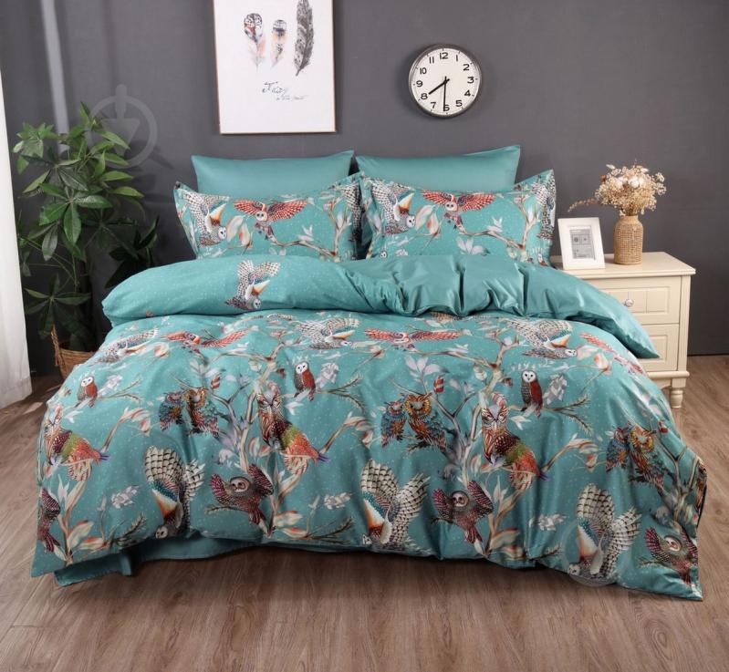 Комплект постільної білизни сімейний YH-1259 блакитний Word of Dream - фото 1