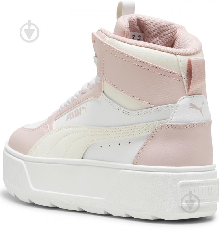 Кросівки для дівчаток демісезонні Puma KARMEN REBELLE MID JR 38872910 р.36 білі із рожевим - фото 4