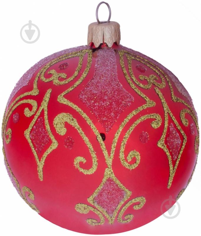 Шар стеклянный d80 7953 80 мм красный - фото 1