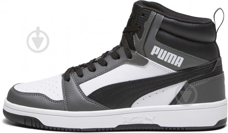 Кроссовки мужские демисезонные Puma REBOUND V6 39232603 р.40,5 черно-бело-серые - фото 1