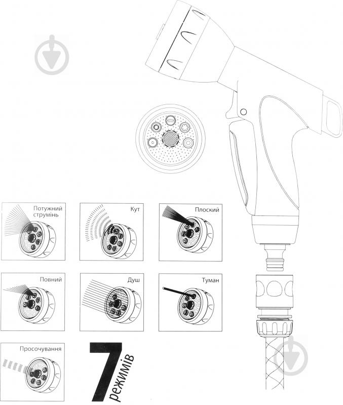 Пістолет для поливу 7 режимів поливу DY2092A - фото 4