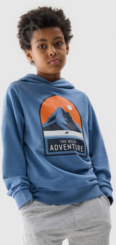 Джемпер 4F SWEATSHIRT M0933 4FJWSS24TSWSM0933-33S р.152 голубой - фото 1