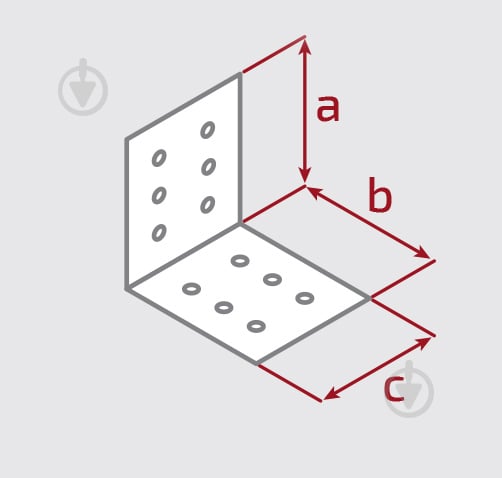 Кутник монтажний перфорований Profstal рівносторонній 80x80x60 мм 1,5 мм (25шт.) - фото 2