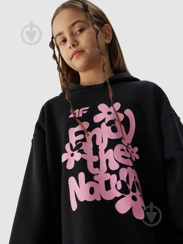 Джемпер 4F SWEATSHIRT F0941 4FJWSS24TSWSF0941-20S р.152 чорний - фото 3