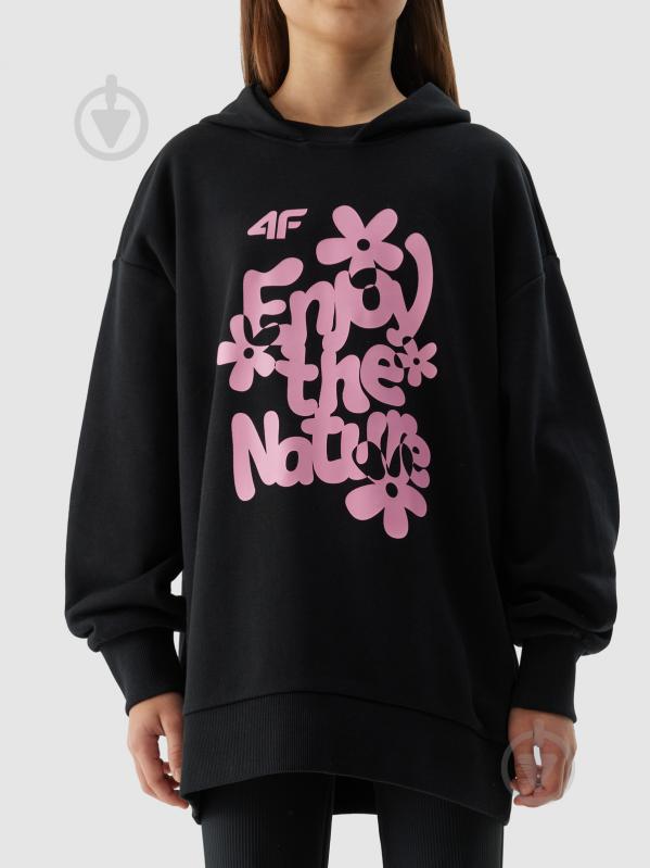 Джемпер 4F SWEATSHIRT F0941 4FJWSS24TSWSF0941-20S р.152 чорний - фото 4