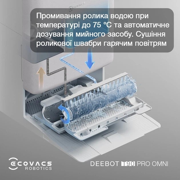 Робот-пилосос Ecovacs DEEBOT T90 PRO OMNI WH white - фото 2