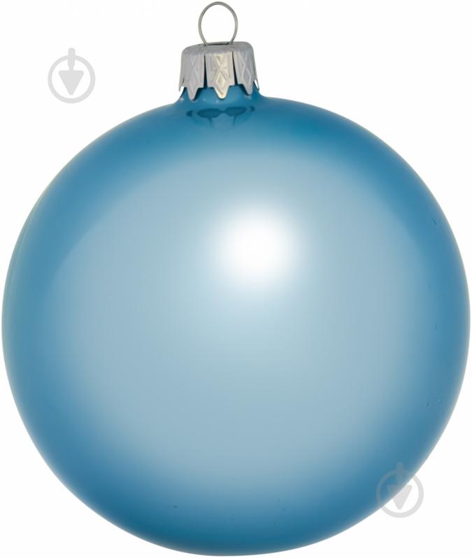 Шар стеклянный d100 100 мм голубой - фото 1