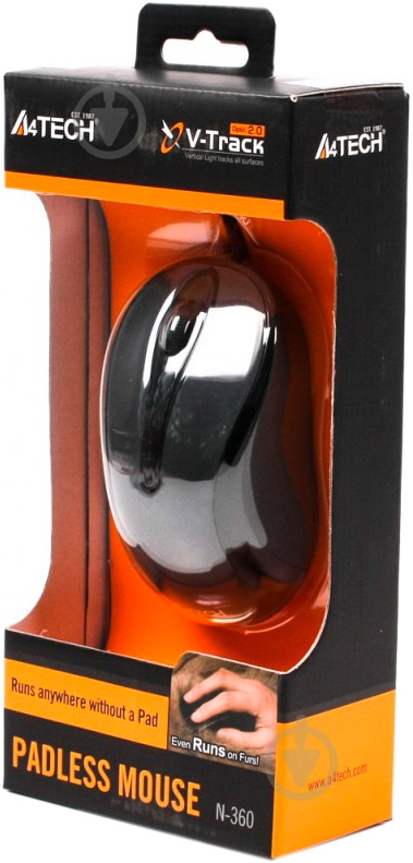 Мышь A4Tech N-360-1 (4711421865180) glossy grey - фото 4