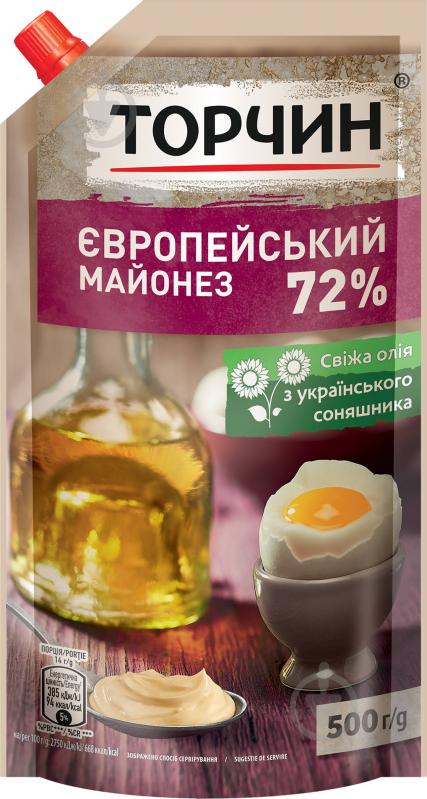Майонез Торчин 72% Европейский 500 г - фото 1