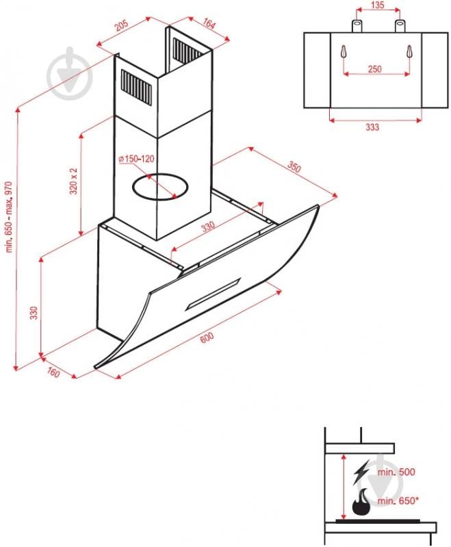 Вытяжка Perfelli DNS 6862 W LED - фото 5 Вытяжка Perfelli DNS 6862 W LED - фото 5