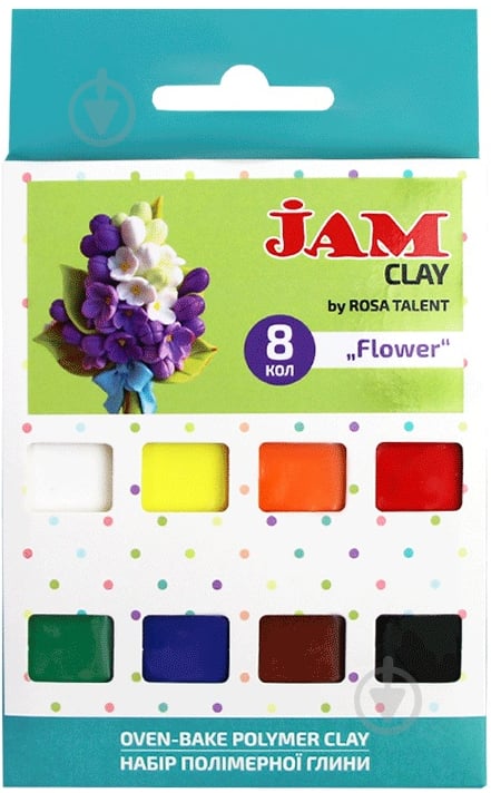 Пластика Jam Clay Flower 8 шт. 20 г - фото 1