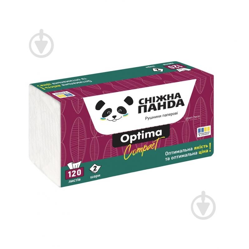 Бумажные полотенца Сніжна Панда Optima compact двухслойная 120 шт. - фото 1 Бумажные полотенца Сніжна Панда Optima compact двухслойная 120 шт. - фото 1