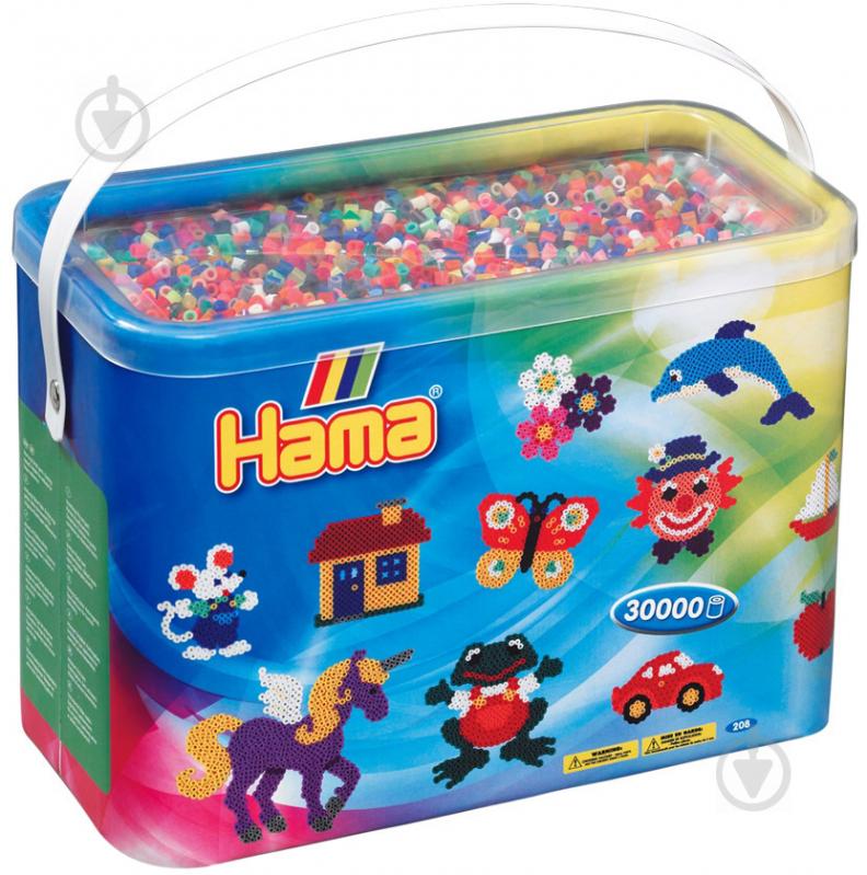 Намистини для термомозаїки Hama 30 000 шт. 50 кольорів Midi 208-68 - фото 1