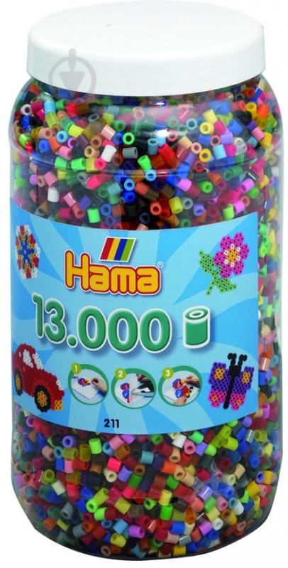 Бусины для термомозаикы Hama 13 000 шт. 50 цветов Midi 211-68 - фото 1