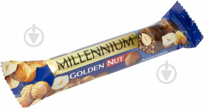 Молочный шоколад Millennium Golden Nut с цельными лесными орехами 40 г 40 г - фото 1