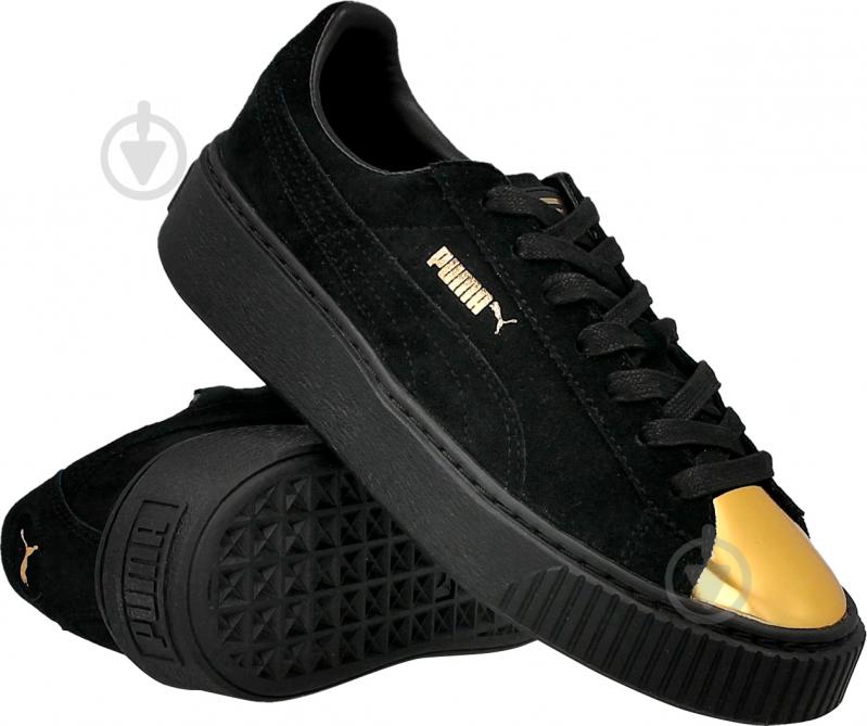 Кросівки жіночі демісезонні Puma Suede Platform Gold 36222202 р.37 чорні - фото 1