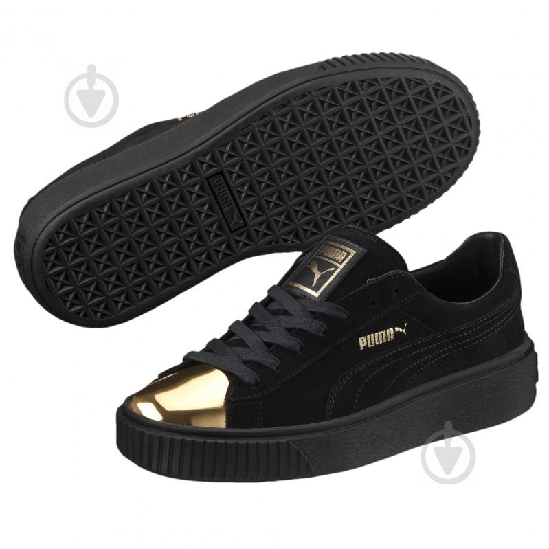 Кросівки жіночі демісезонні Puma Suede Platform Gold 36222202 р.38,5 чорні - фото 1