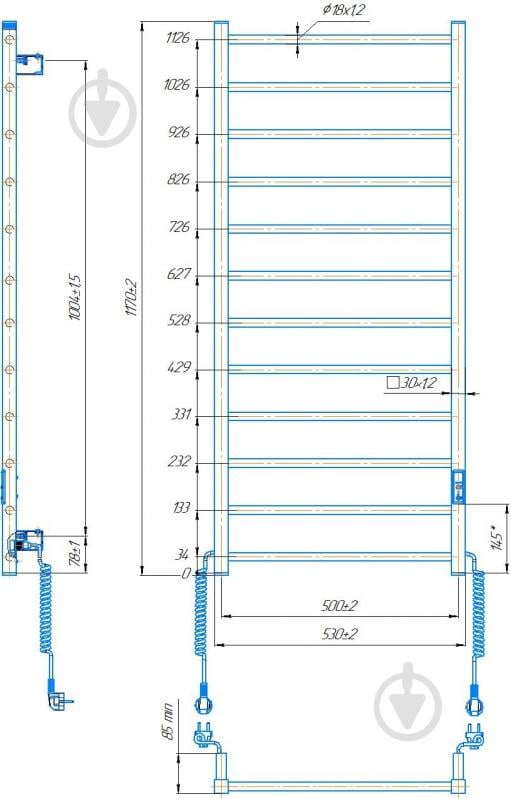 Полотенцесушитель электрический HYGGE FAMILY Leeds 1170x530 черный мат - фото 5