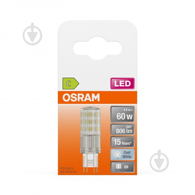 Лампа світлодіодна Osram 4,9 Вт G9 220 В 4000 К PIN 60 CW - фото 5