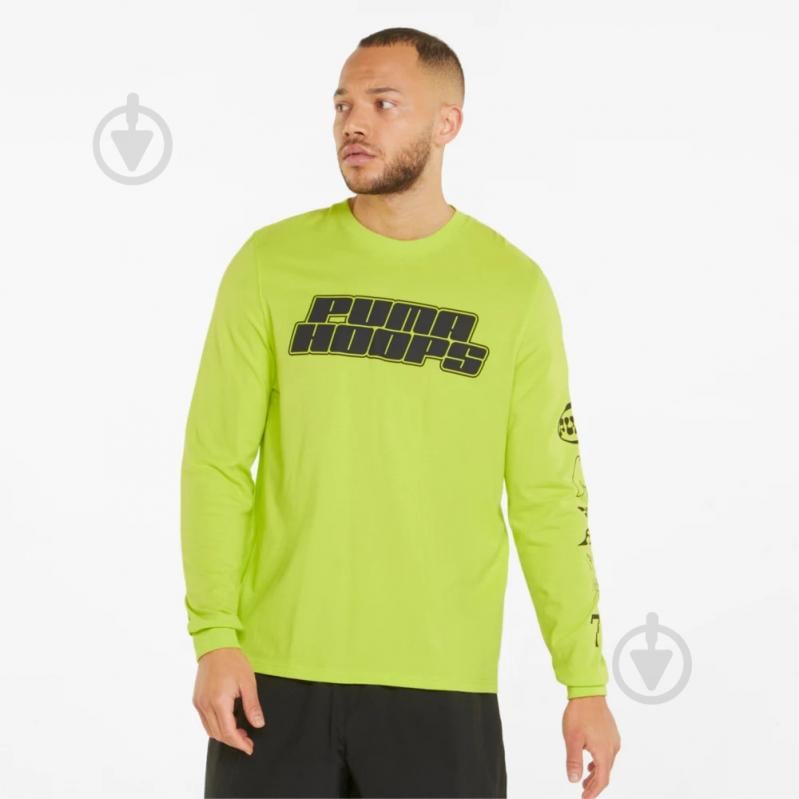 Футболка Puma QUALIFIER LS TEE 53210707 р.M салатовий - фото 1