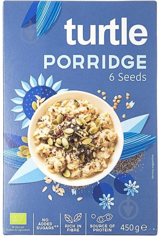 Каша вівсяна Turtle 6 видів насіння органічна 450 г (W8991) - фото 1