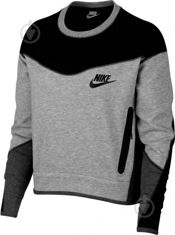 Свитшот Nike W NSW TCH FLC CREW CB AR2855-063 р. M серый - фото 1