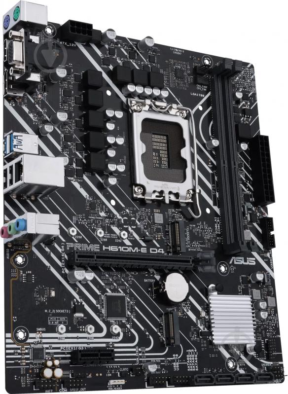 Материнская плата Asus PRIME H610M-E D4-CSM (Socket 1700, Intel H610, micro ATX) - фото 2