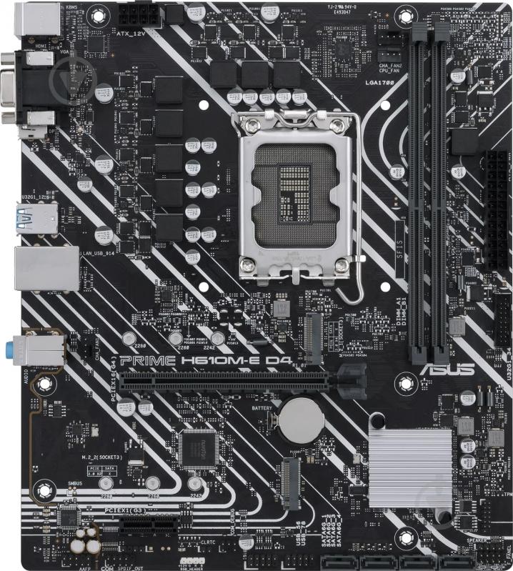 Материнская плата Asus PRIME H610M-E D4-CSM (Socket 1700, Intel H610, micro ATX) - фото 1