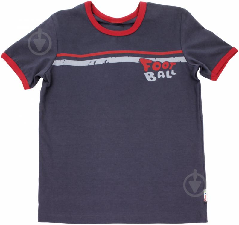 Футболка для мальчика Conte-Kids BF 014 р.128 серый с красными вставками - фото 1