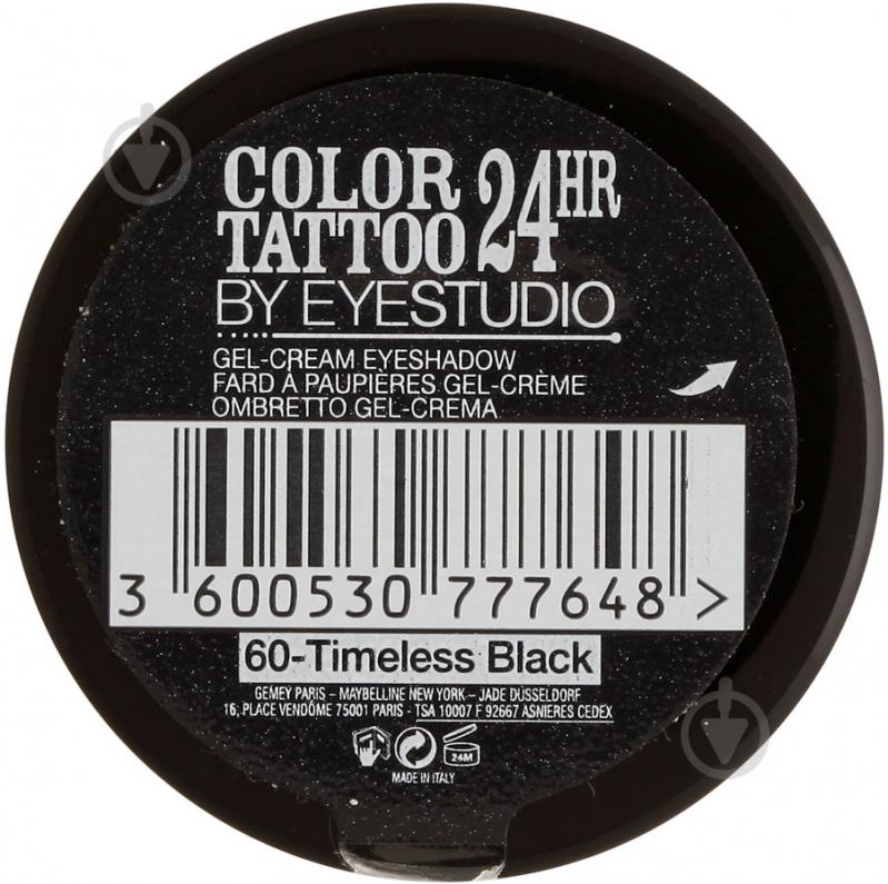 Тени для век Maybelline New York Color Tattoo 24 Hour №60 timeless black №60 timeless black 4,5 г - фото 2