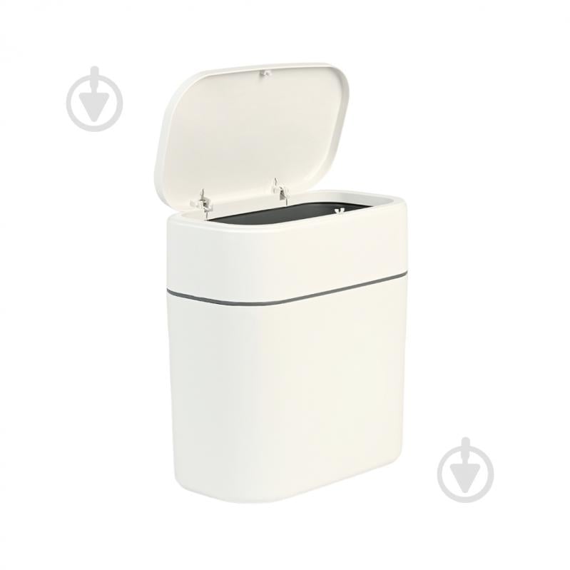 Ведро для мусора MVM 10 л белый/серый BIN-23 10L WHITE/GRAY - фото 1