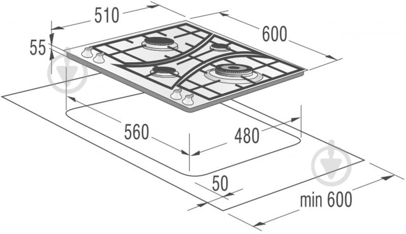 Варочная поверхность газовая Gorenje G 641 UX - фото 2