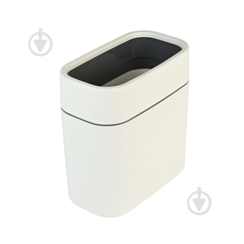 Відро для сміття МВМ 10 л білий/сірий BIN-24 10L WHITE/GRAY - фото 1