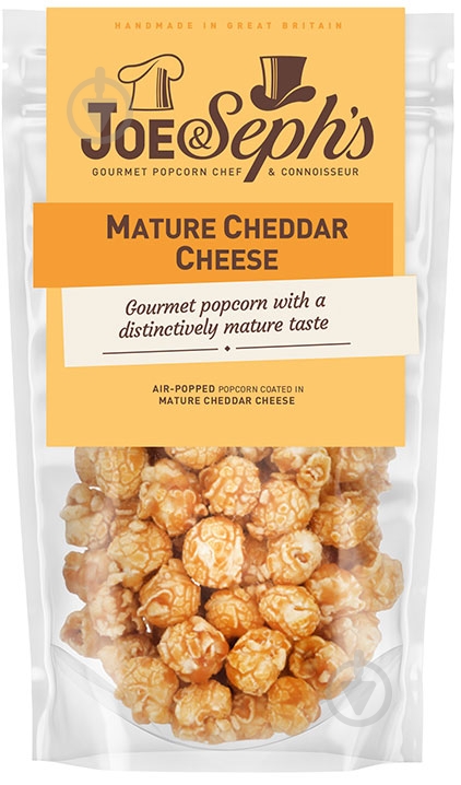 Попкорн Joe & Seph's із сиром Чеддер 70 г - фото 1 Попкорн Joe & Seph's із сиром Чеддер 70 г - фото 1