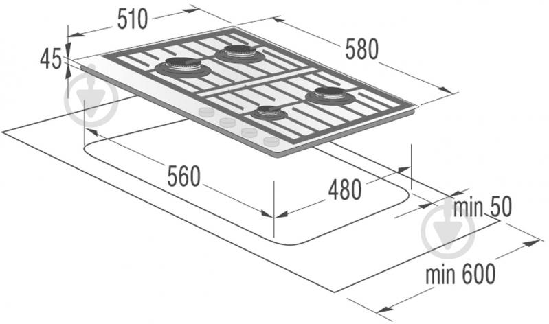 Варочная поверхность газовая Gorenje GW 641 UX - фото 2