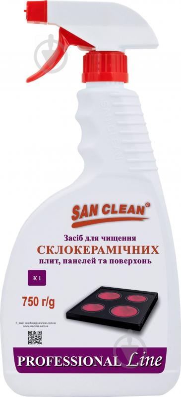 Засіб SAN CLEAN PROF Line для чищення склокерамічних плит і поверхонь 0,75 л - фото 1