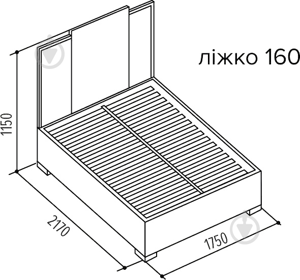 Ліжко з підйомним механізмом Embawood Ажур 160x200 см сірий - фото 8